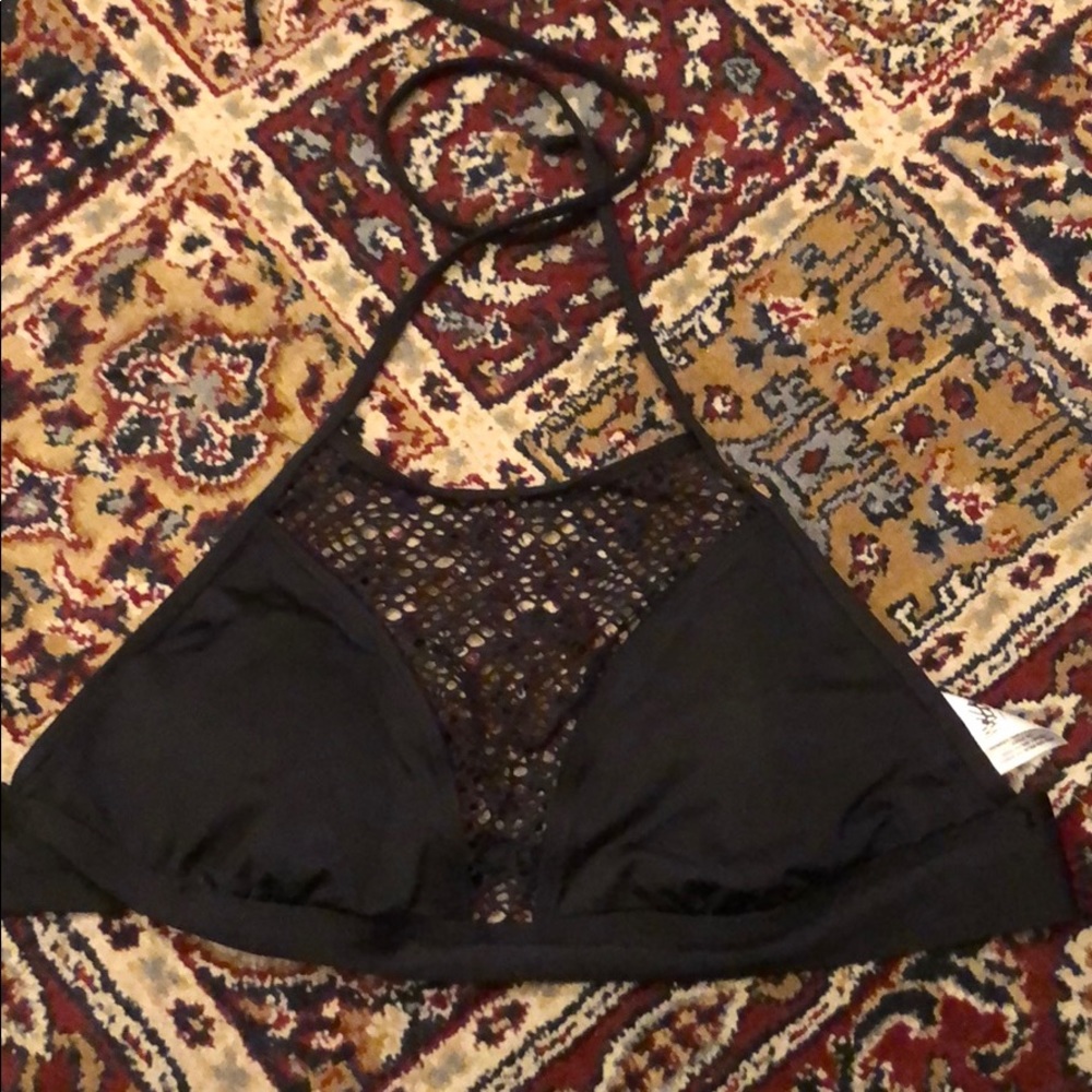 Black Mesh Bikini Top Sz M